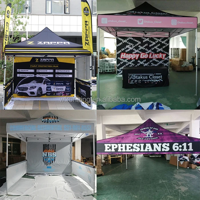 China Factory Loq MOQ High Quality Custom Tent with Feather Flags and Table Cover Tenda Para Eventos With Iron Or Aluminum Frame