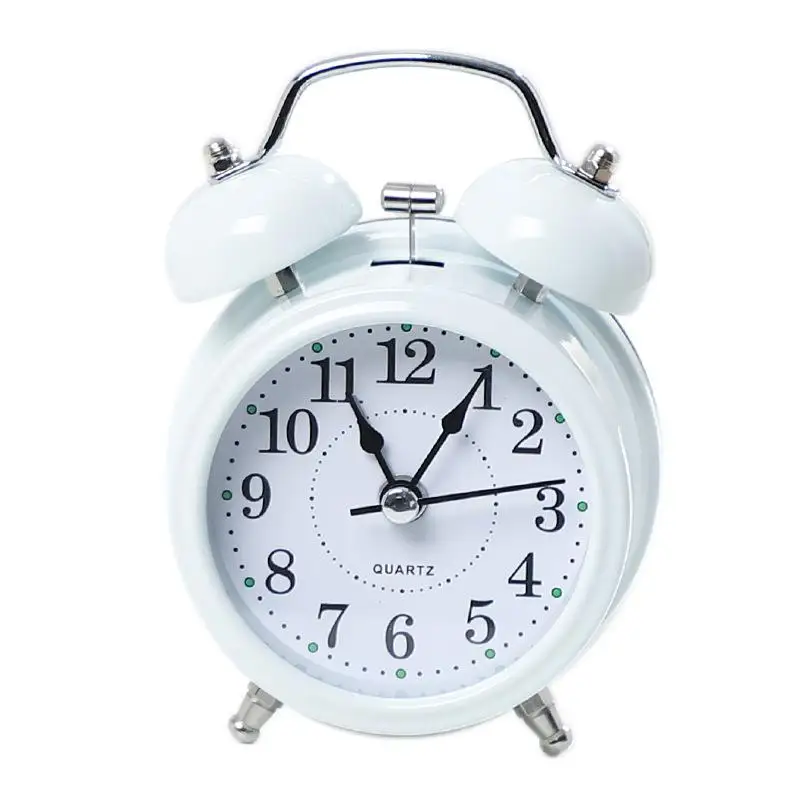 Mini Cartoon Dial Number Round Clock Desk Alarm Children Living Room Bedroom Metal Alarm Clock Home Decorative Colorful Clock