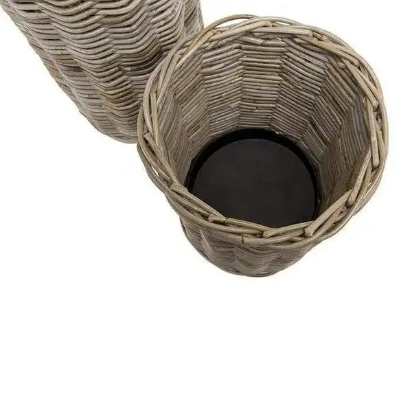 Good Quality Factory Directly Canne Basket Wood Umbrella Bucket Indoor Holder Buff Rattan Umbrella Stand