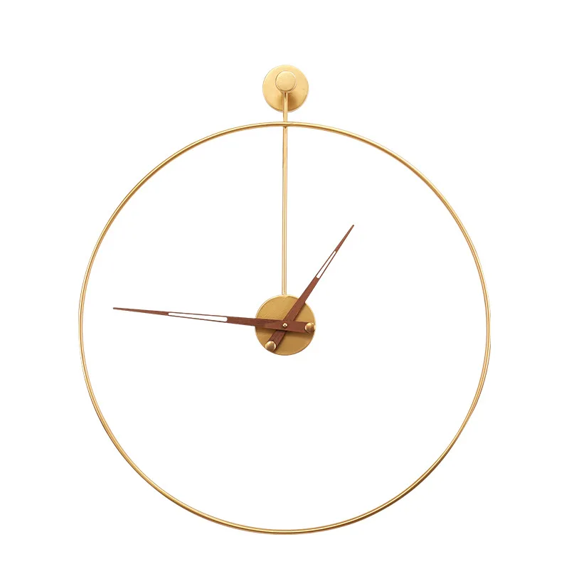 Simple atmosphere light luxury iron clock Spain minimalist wall clock bedroom living room household personality mute wall watch