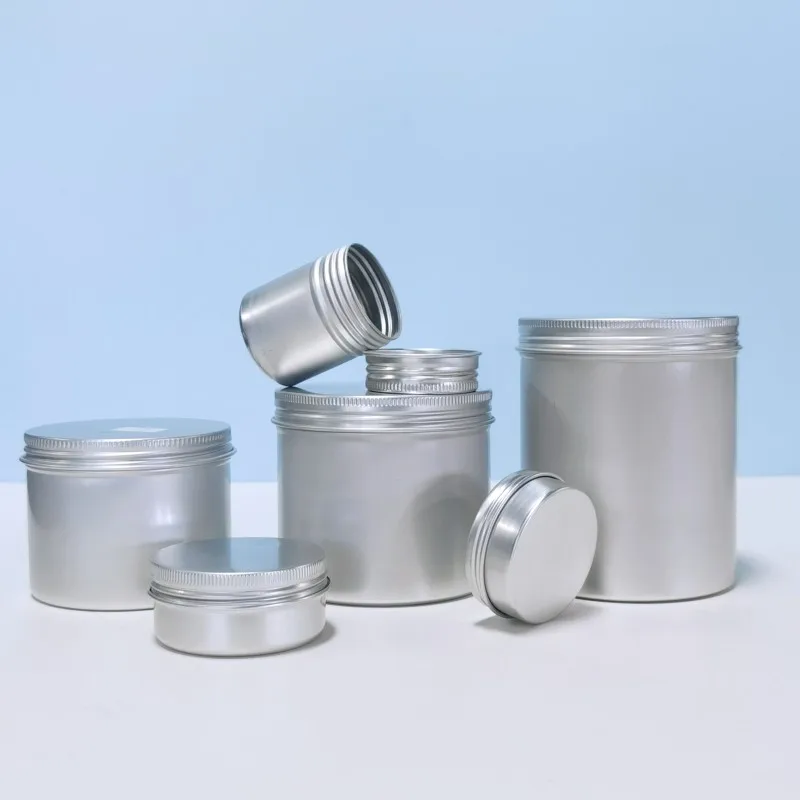 5g 10g 20g 25g 30g 50g 60g 80g 100g 150g 250g 1oz 2oz Sliver Round Aluminum Tin Can Jar With Lid For Cosmetic Tin