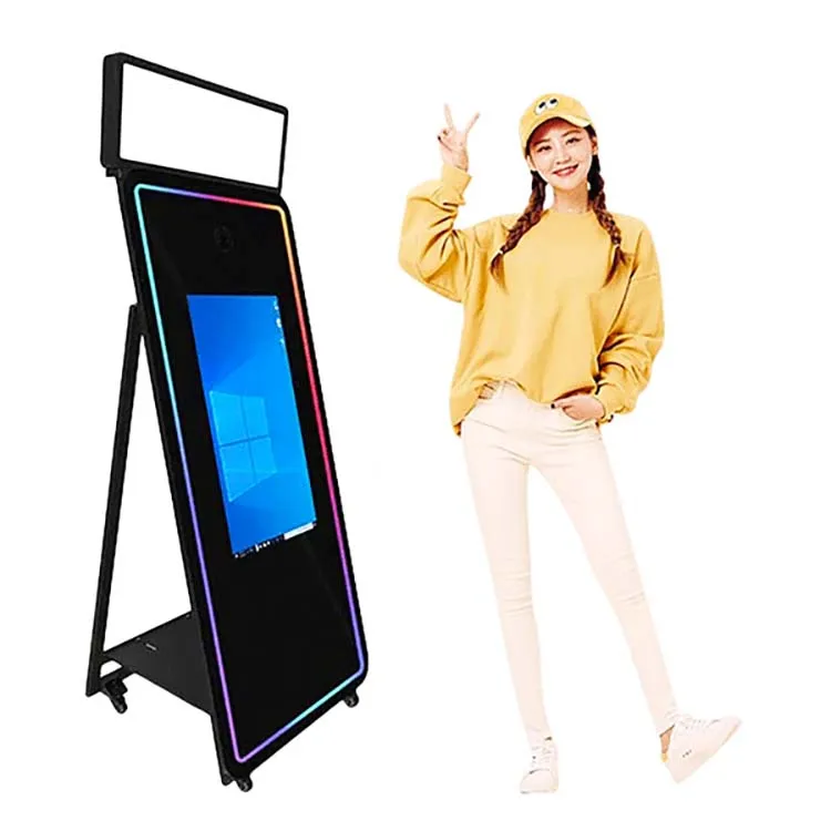 Portable 13.3 Mirror Photo Booth for Indoor and Outdoor Use with Free Props Accessories Intelligent Big Mirror Vending Machine