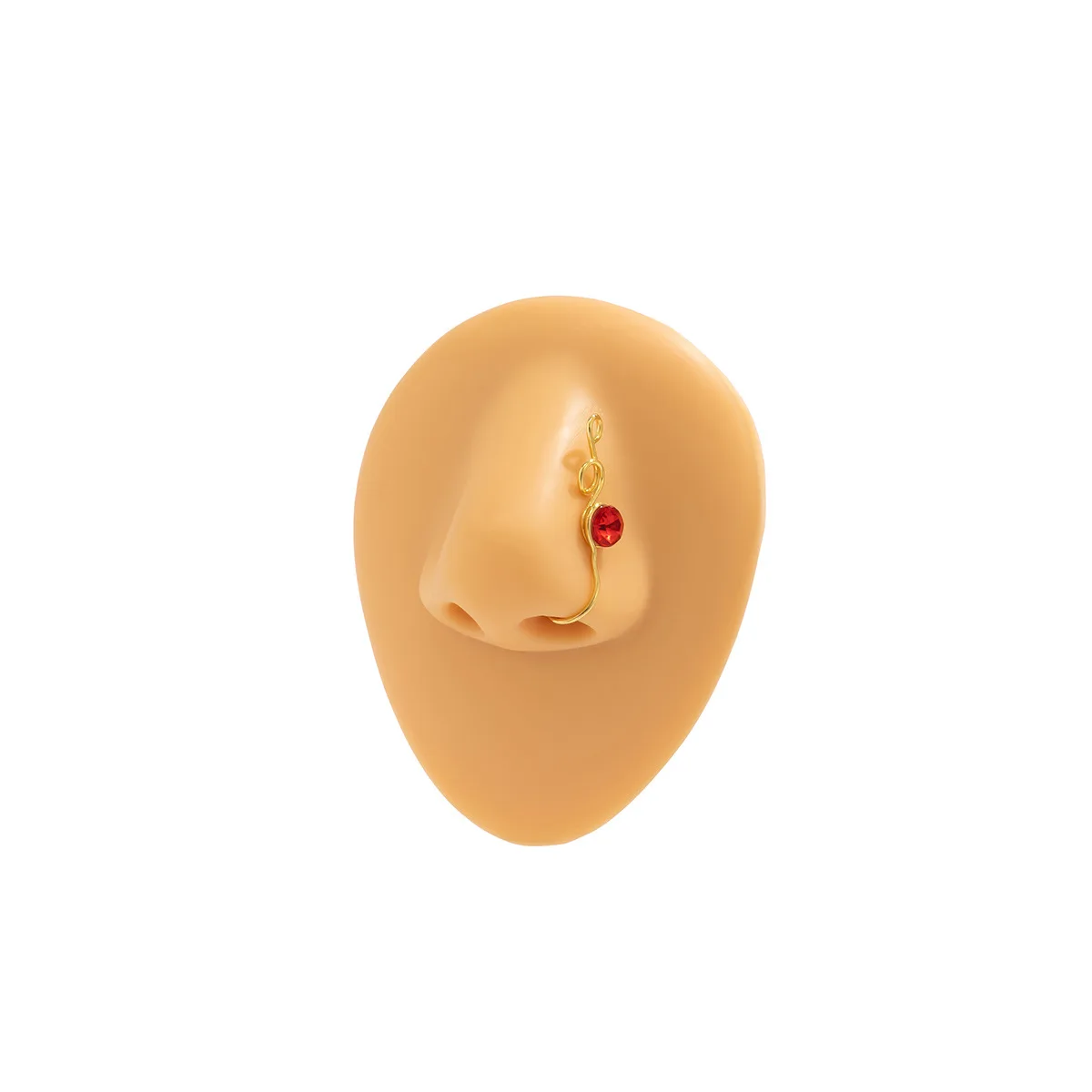 Creative Wrapped Metal Puncture Nose Ring Personalized Little Bear Eyes Multi nosewear