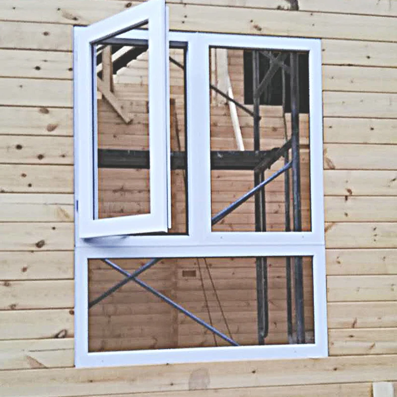 Double Glazed PVC  Window UPVC Casement Windows Hurricane Impact Glass Windows