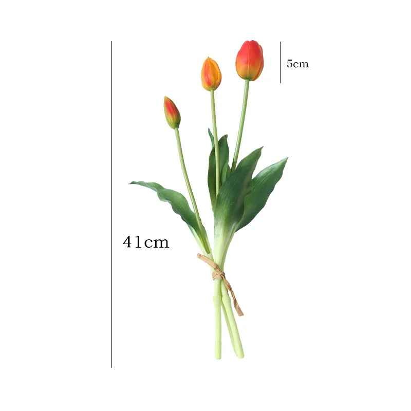 3 Sticks Soft Glue Feel Tulip Artificial Flower Factory Direct Home Decoration Wall Bouquet