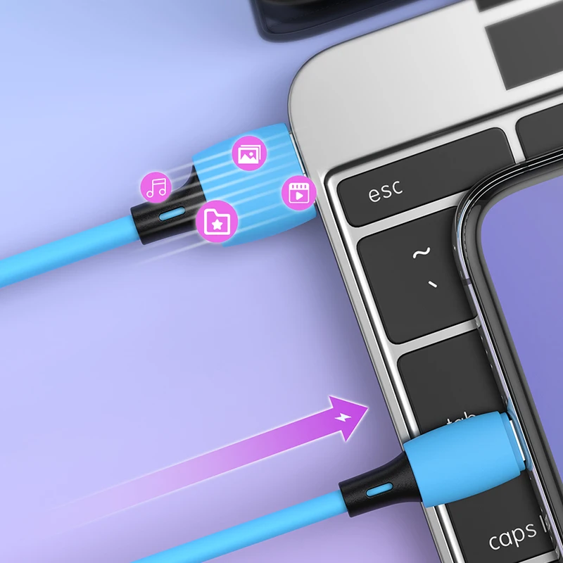 Flash sales USB cable colorful OEM 2m soft rubber fast charging cord for iphone apple