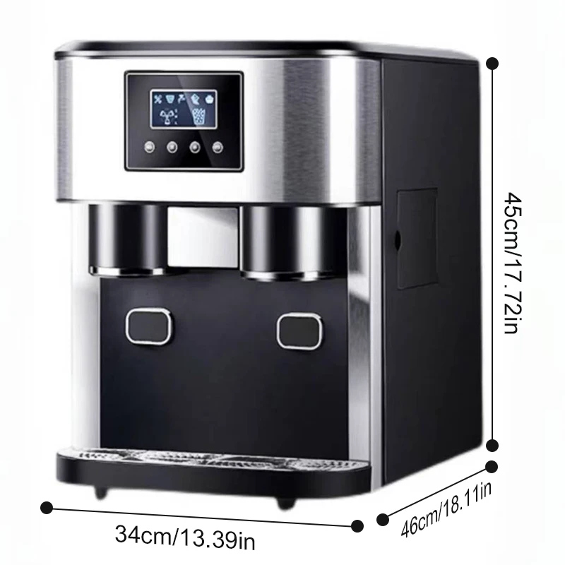 3 in 1 ice makers countertop self-cleaning water dispenser with crushed ice machine 33lbs for home kitchen office