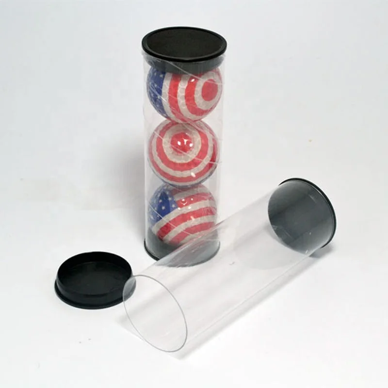 Custom Durable Clear Transparent Plastic Tube Cylinder Packaging for Golf Balls