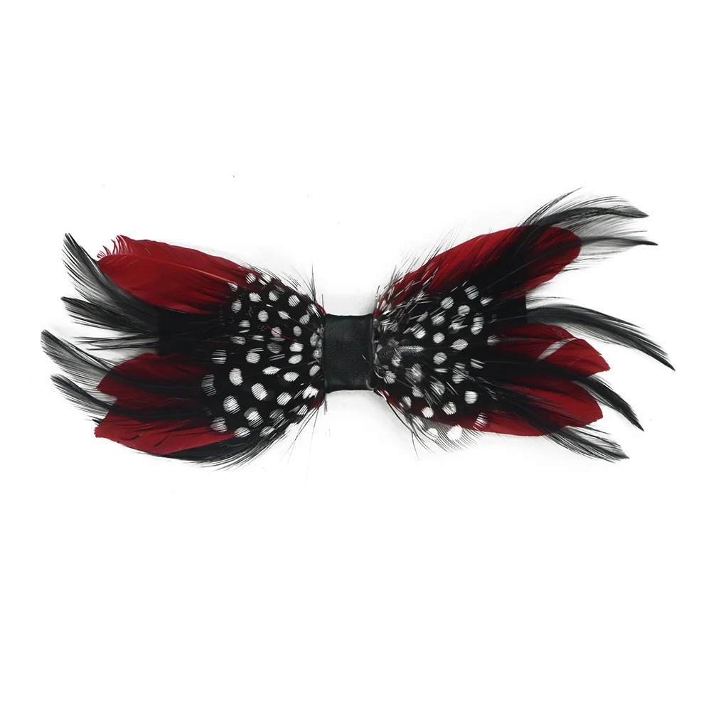 Custom Handmade Natural Peacock Brooch Lapel Pin Feather Bow Tie for Men Gift Wedding Party  Necktie Costume Clothing Accessory