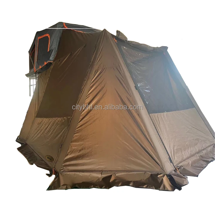 BHLQ leader factory whole sale High quality aluminum car rear top rooftop camping 2-3 3-4 6-8 10 person soft shell roof top tent