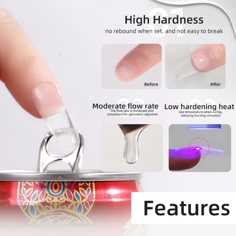 R S Nail Liquid Glitter Builder UV Gel Beauty Salon Free Sample Gel Polish No Heat Extension Gel