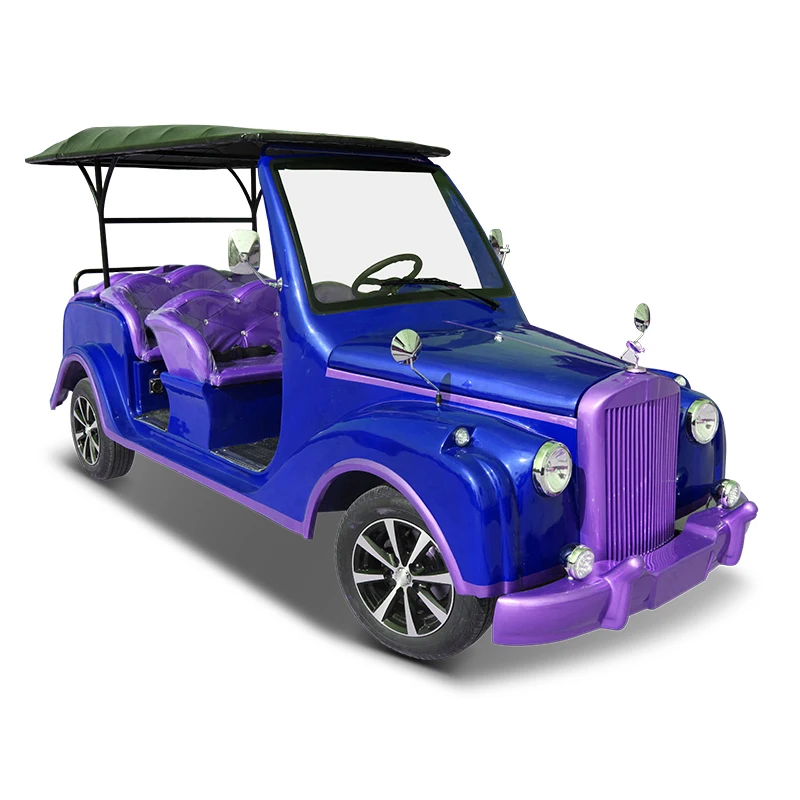 retro bus sightseeing buses golf cart 4 wheels luxury sightseeing car vintage customized hot sell