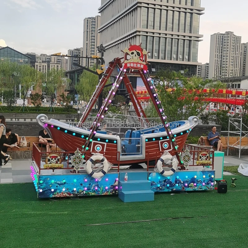 Mini Boat electric playground mechanical swing outdoor theme amusement park ride pirate ship for sale