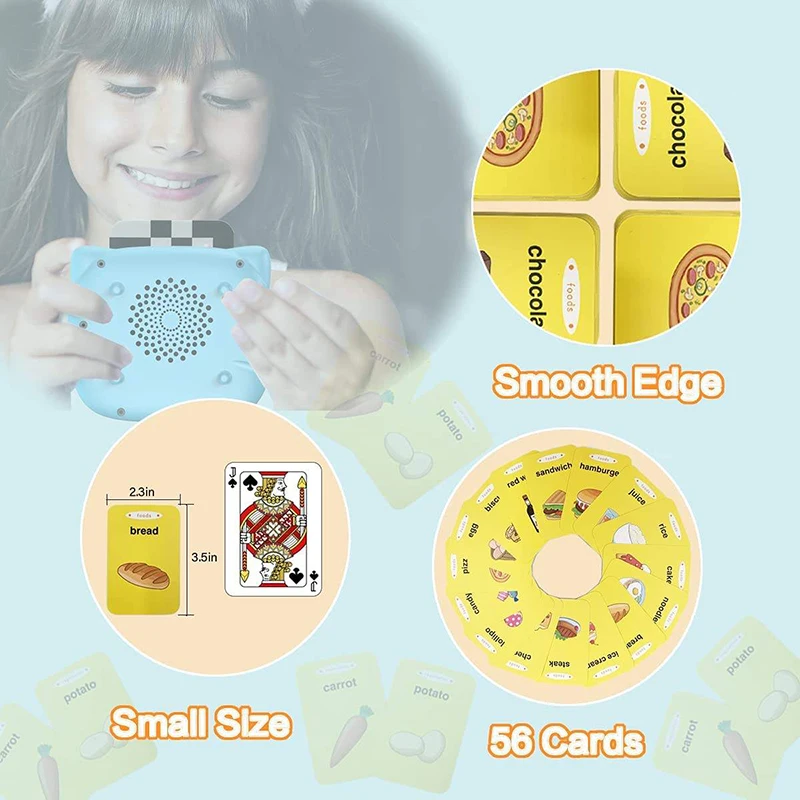 2023 Hot Sale Double Sided 224pcs Words Card Reading Preschool Learning Toys Flash Cards 112pcs Cards Learning Machine