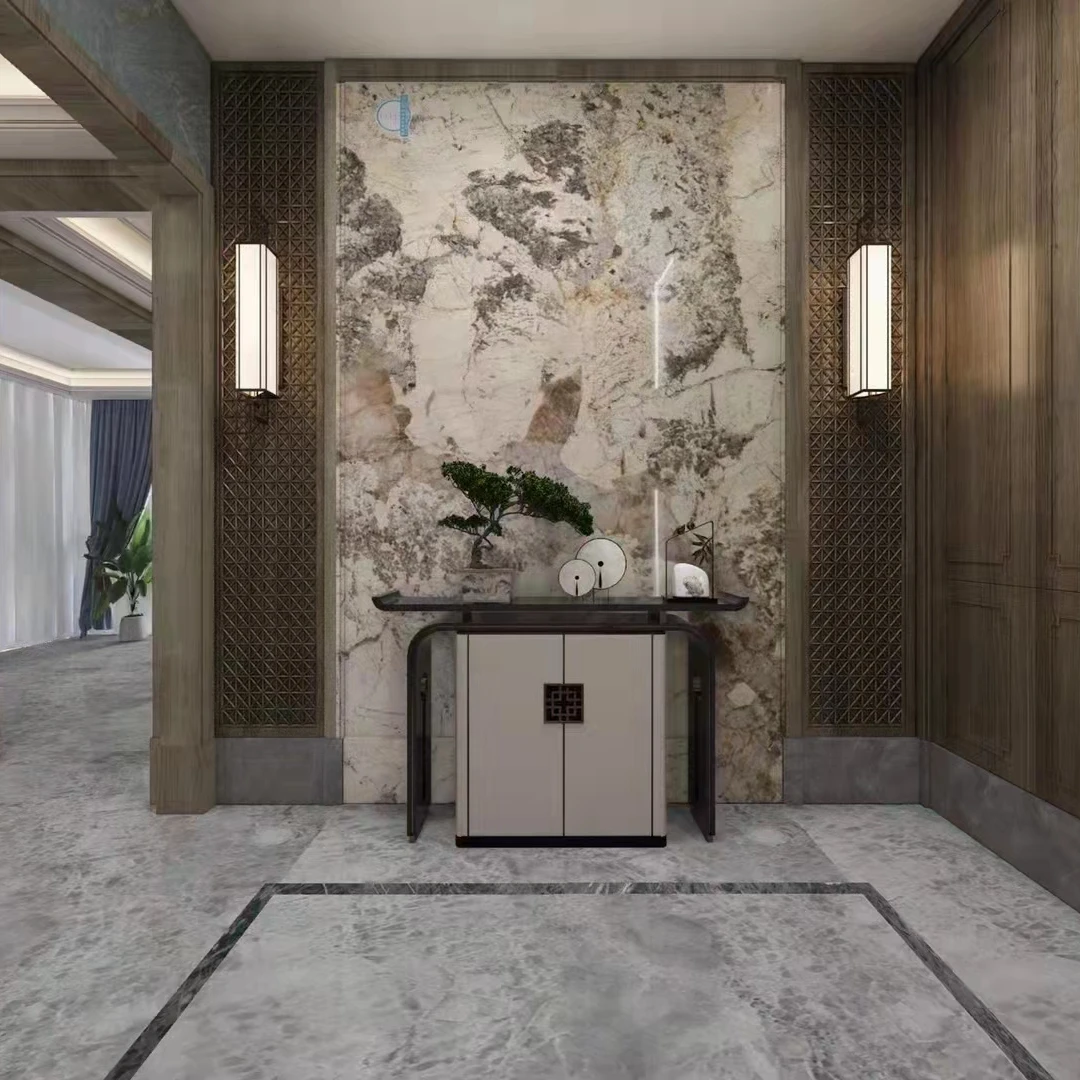 Custom rare noble interior decoration wall floor tiles natural high-end Pandora grey luxury stone