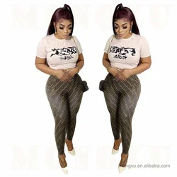 2022 New Arrival Designer Clothes Famous Brands Women Two Piece Short Set Plus Size Print FF 2piece Jogger Set Summer Clothing