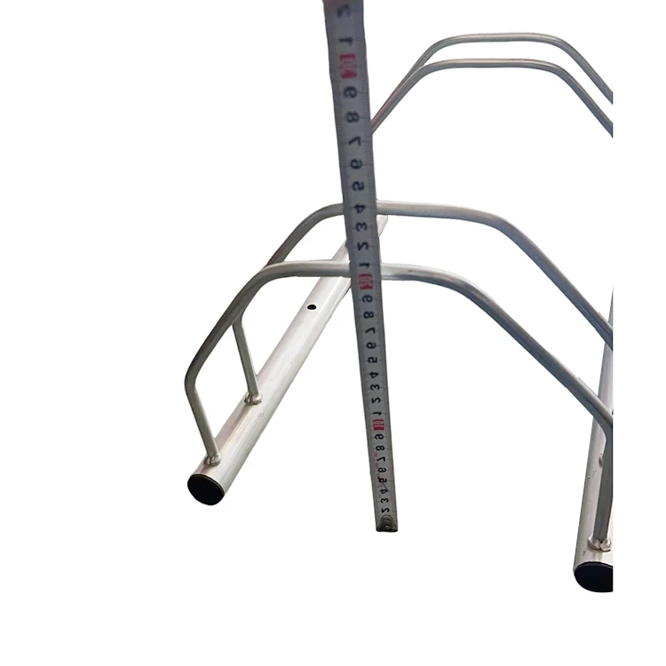 Outdoor Bike Holder Rack Metal Floor And Wall Mount Bicycle Rack Barriers Stand Sliver Bike Stand For 2 Bikes