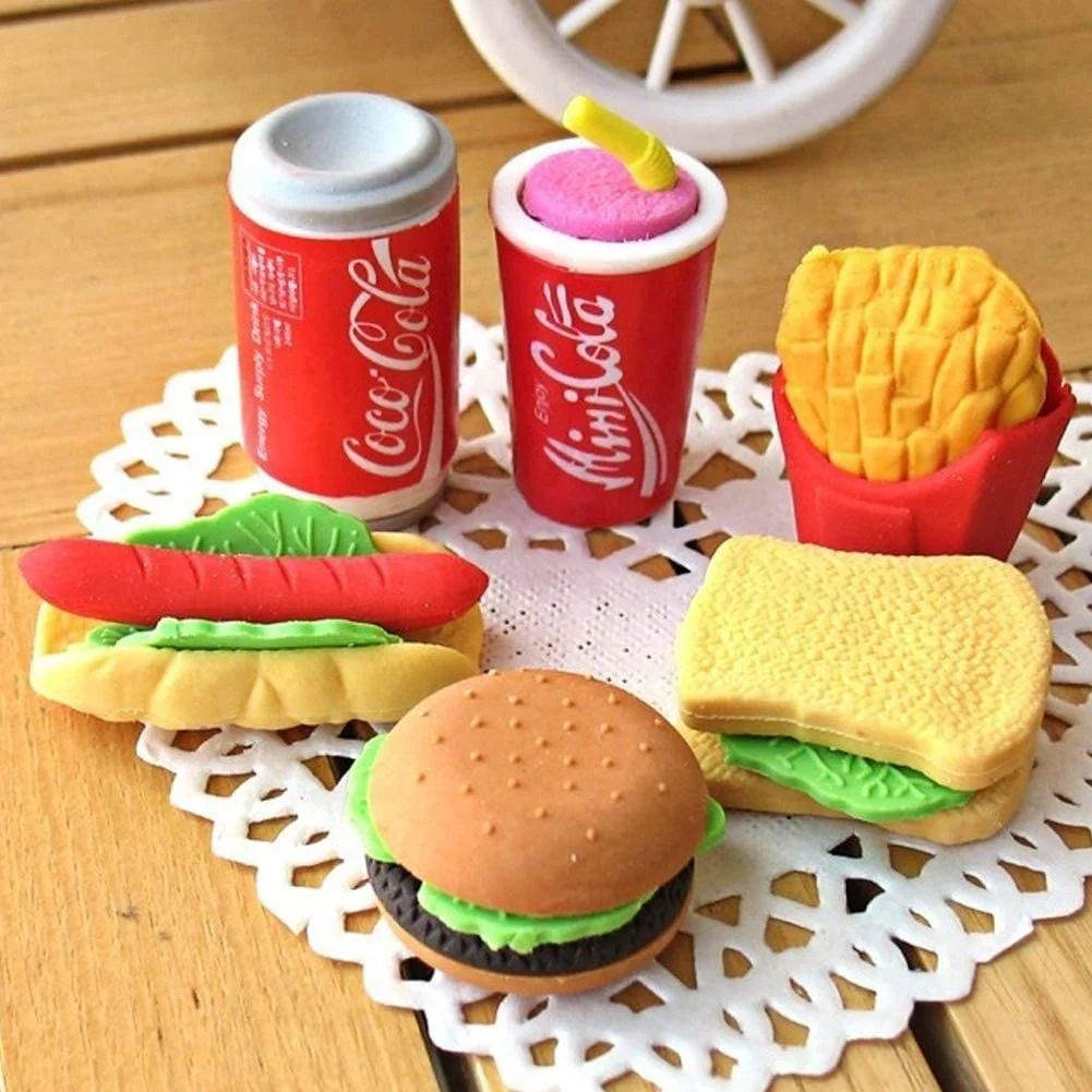 Novelty Food Puzzle Erasers for Kids Party Favors and Classroom