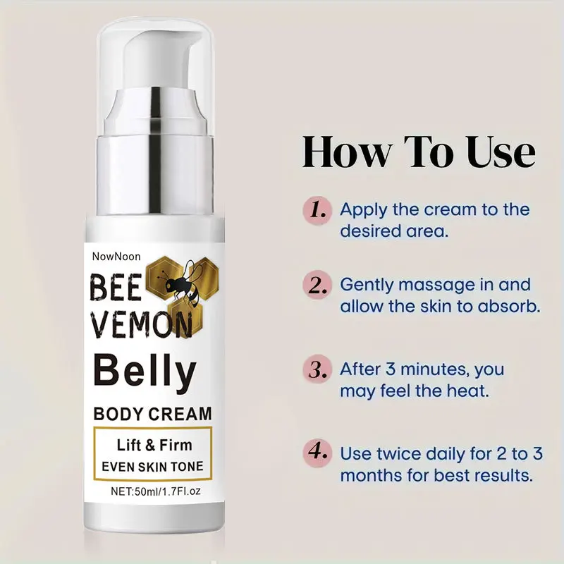 Moisturizing white lift firming skin care smooth lift moisturizing and hydrating bee vemon belly body cream