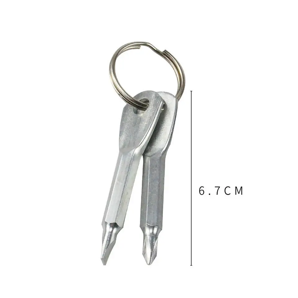 Custom Logo Mini Keychain Screwdriver,Outdoor Portable EDC Multifunction Screwdriver Set Flat Head & Phillips Screwdriver