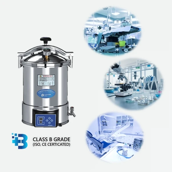 24L Portable Pressure Steam Sterilizer High Pressure High Temperature Steam Retort Autoclave