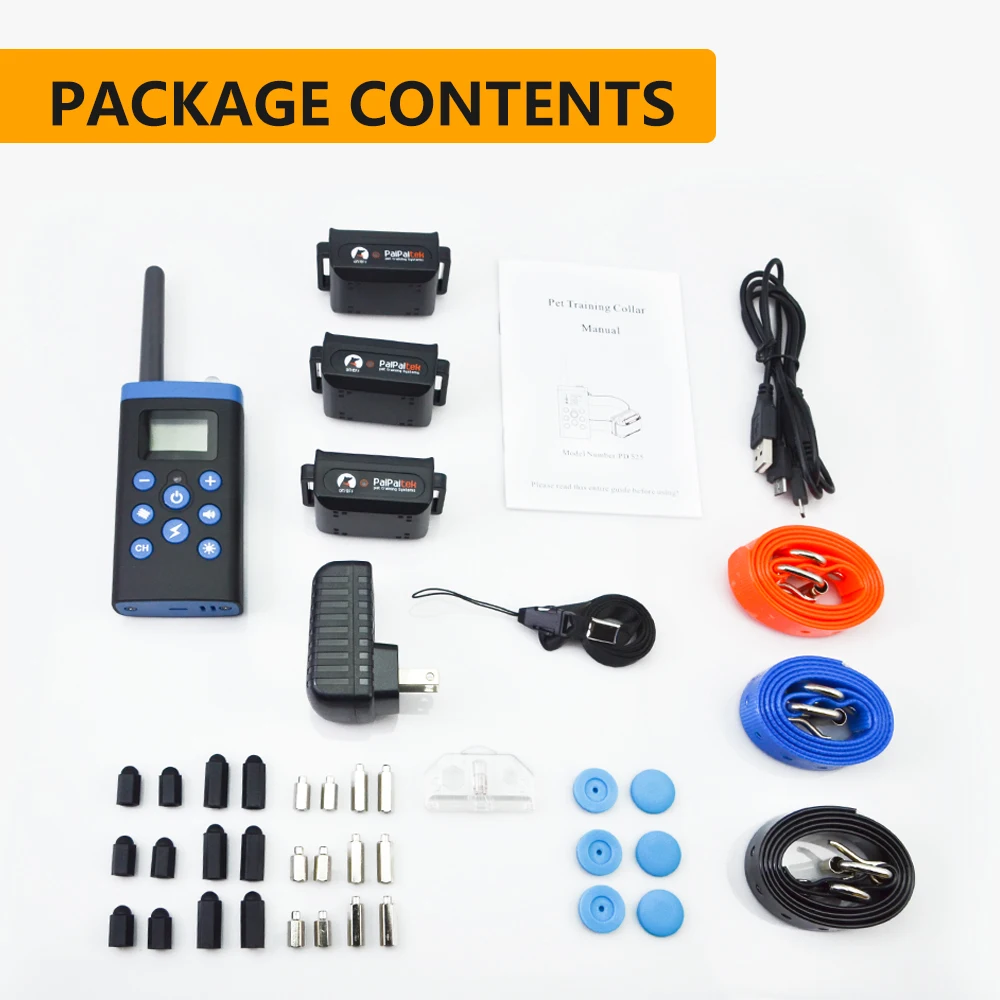 Best Selling Voice Activated USB Rechargeable Electronic Dog E-Shock Collar Remote Dog Training Collar For 3 Dogs