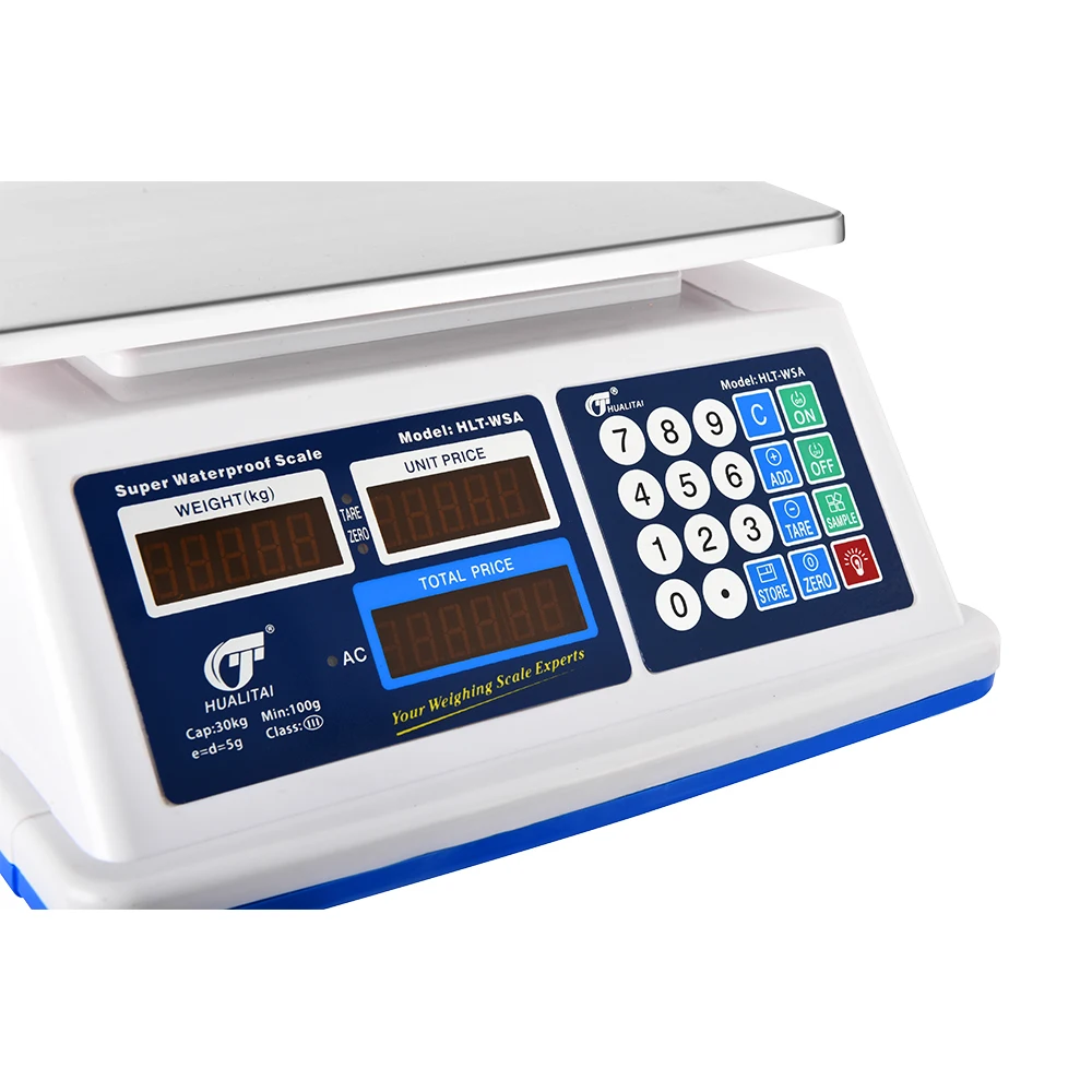 Цифровые весы, максимальный вес 30 кг, с водонепроницаемостью