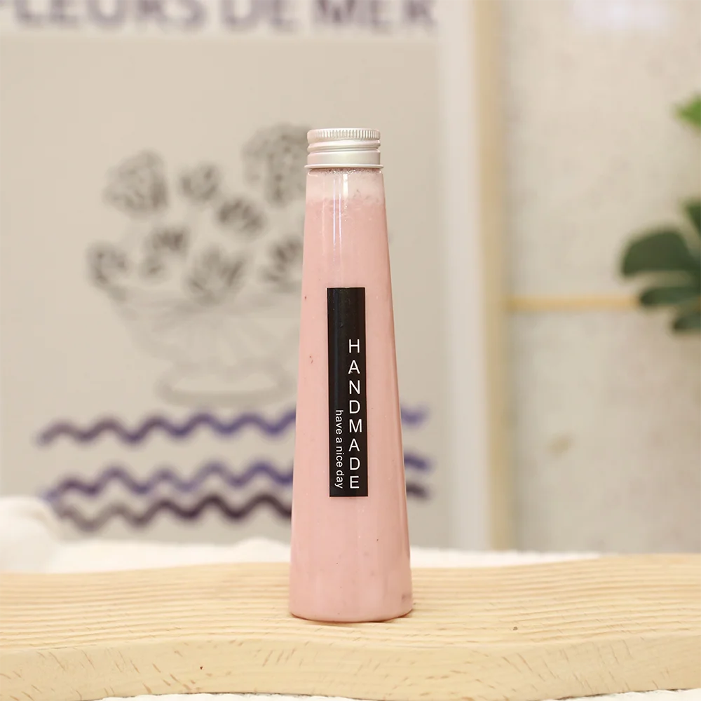 145ml 200ml Transparent Empty Plastic PET Drinking Bubble Tea Juice Packaging Bottles With Cap