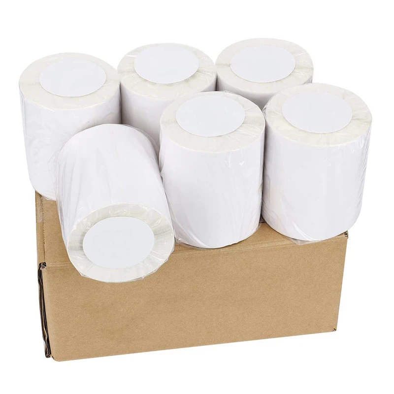 Factory discount price bar code paper roll self-adhesive blue background white background self-adhesive label