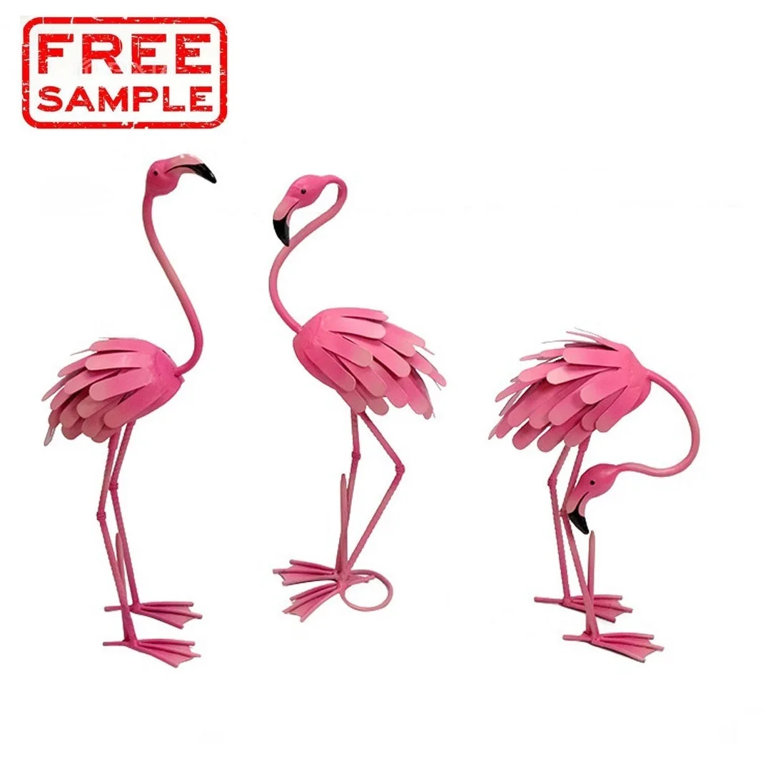 Outdoor wedding Metal Beach Yard Garden Decoration Ornaments  Design Pink Flamingo Sculpture Model Flamingo Statue Lawn Flamingo