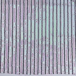 Hologram Stripe Spangle Embroidered 5mm Sequin embroidered Net Fabric 100% Nylon Mesh Ground for Party Dress