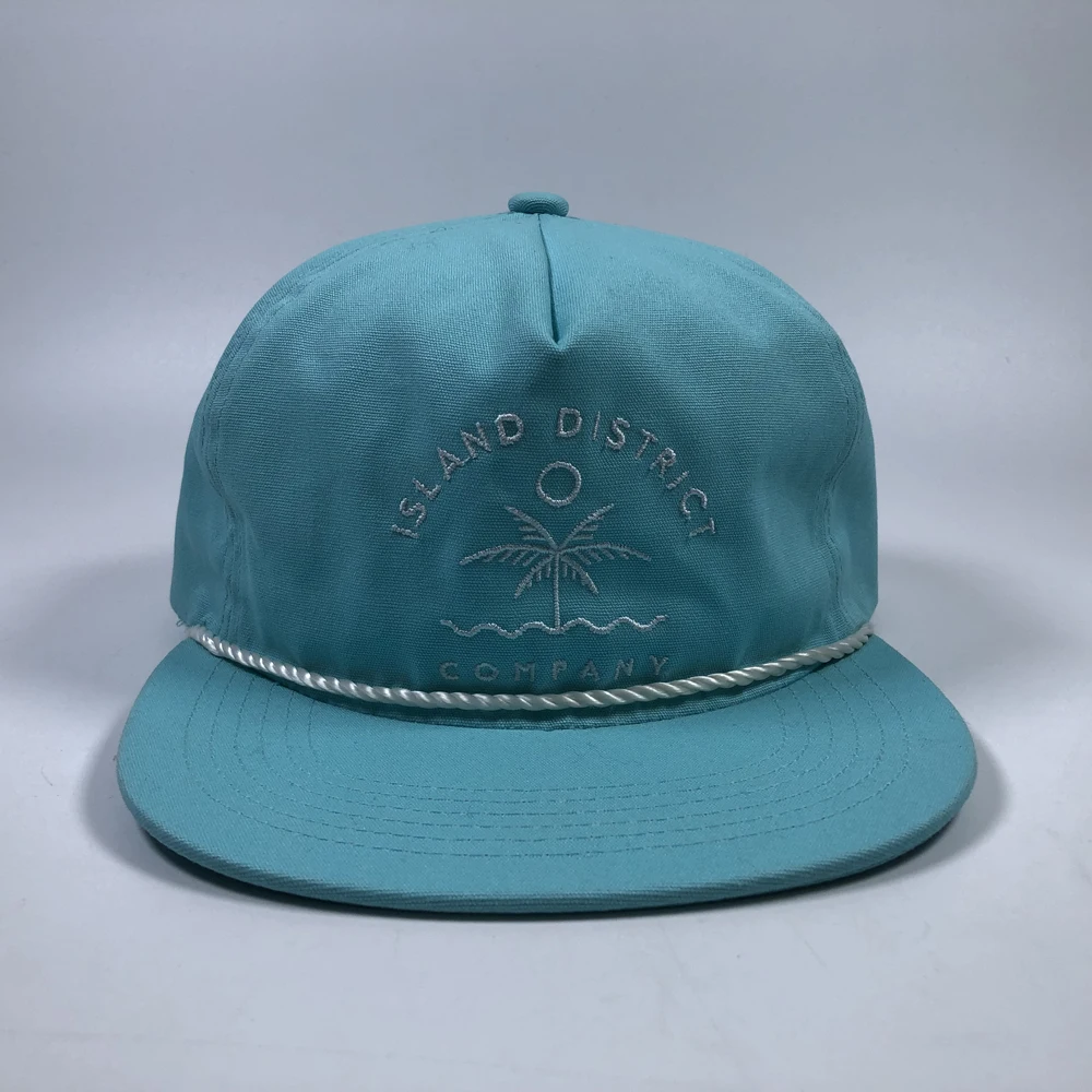 OEM summer hot sales embroidery traveling camp snapback hat cotton unstructure girl custom logo 5 panel rope cap