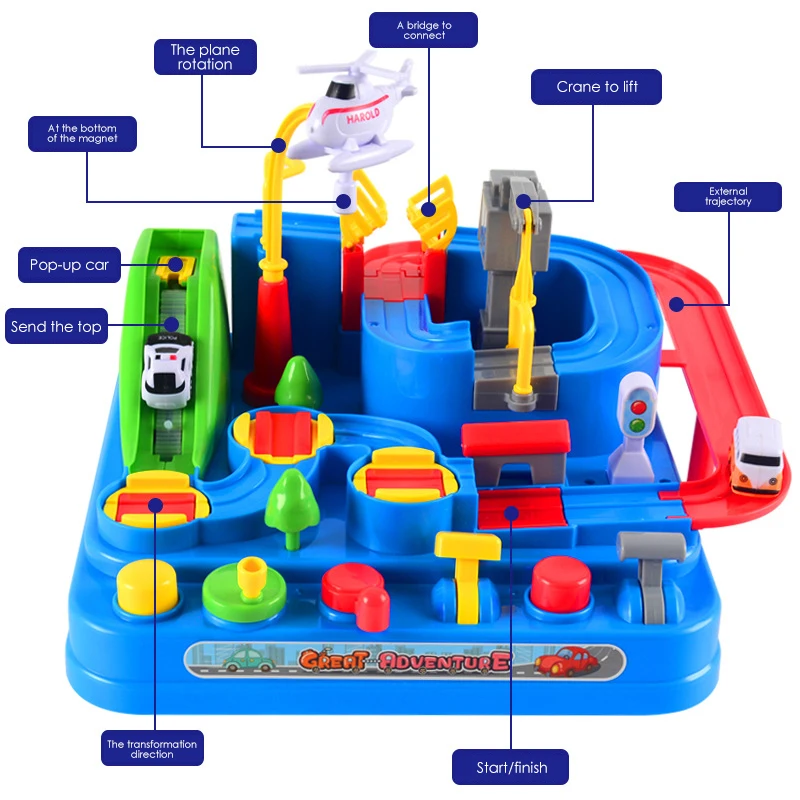 Vehicle Parent-Child Interactive Racing Kids Toy Puzzle Car Tracks Parking Playsets Race Tracks Car Adventure