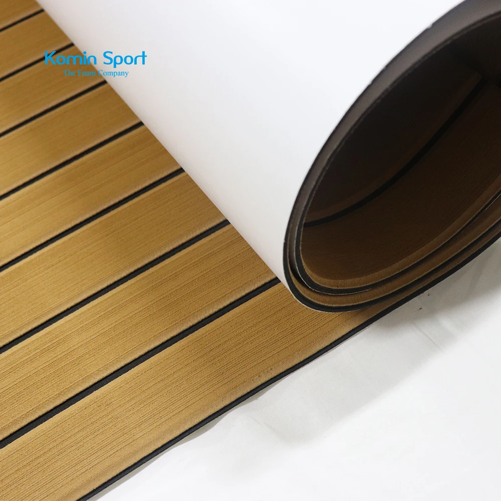 Custom Synthesis Decking Material EVA Foam Faux Teak Sheet Marine Boat Flooring