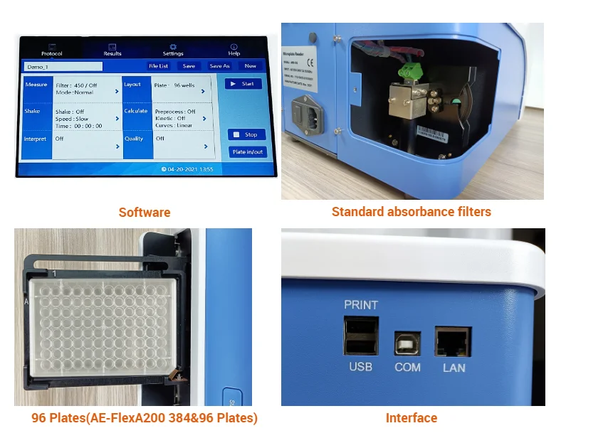 Multifunction fluorescence Microplate Reader High Quality  hospital  equipment  Elish Microplate Reader