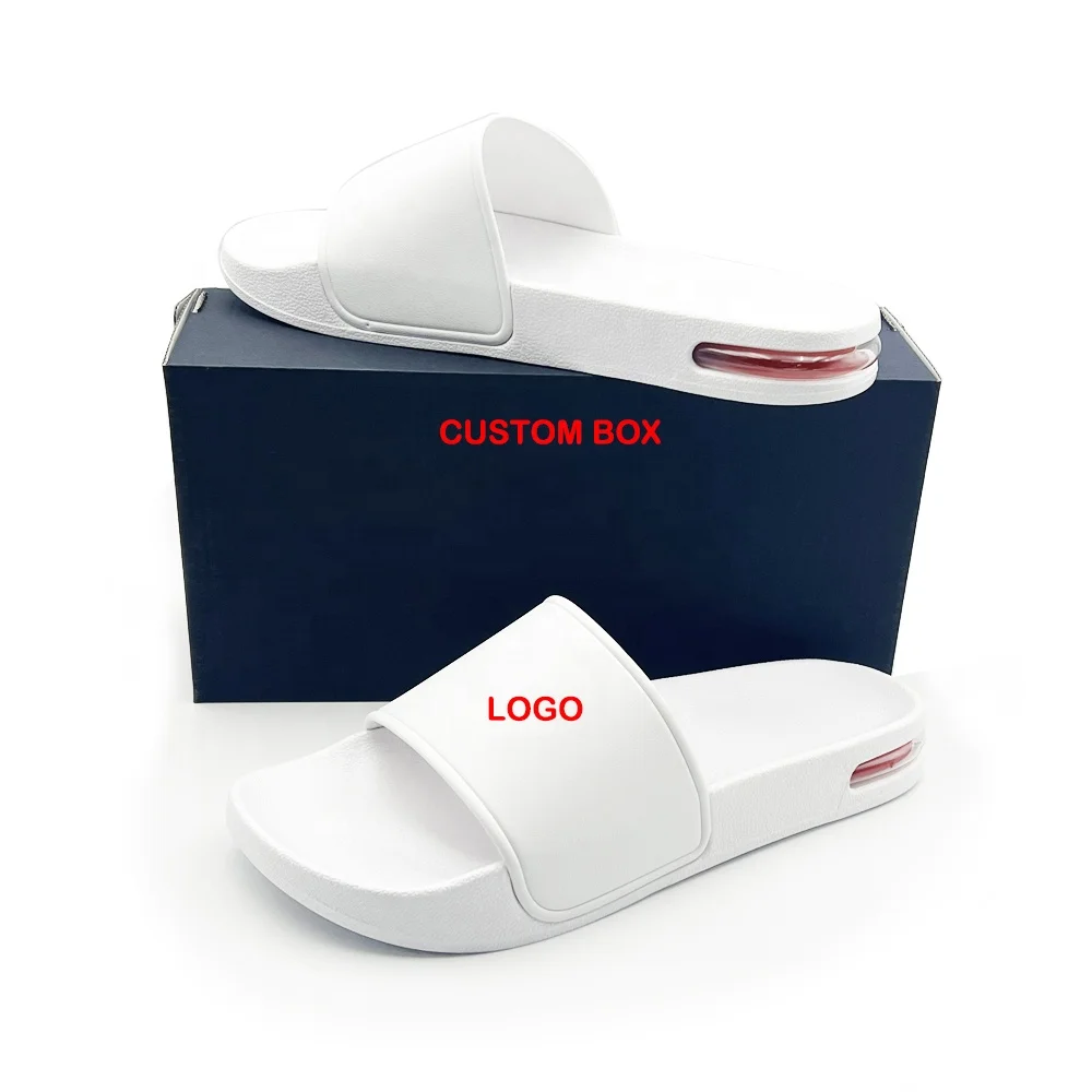 Wholesale Designer 3D Embossing LOGO Sports Air Cushion EVA PVC Flip flop Custom Slides Sandals Slippers for Men