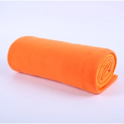 Promotional disposable rolld-up cheap polar fleece blanket in bulk