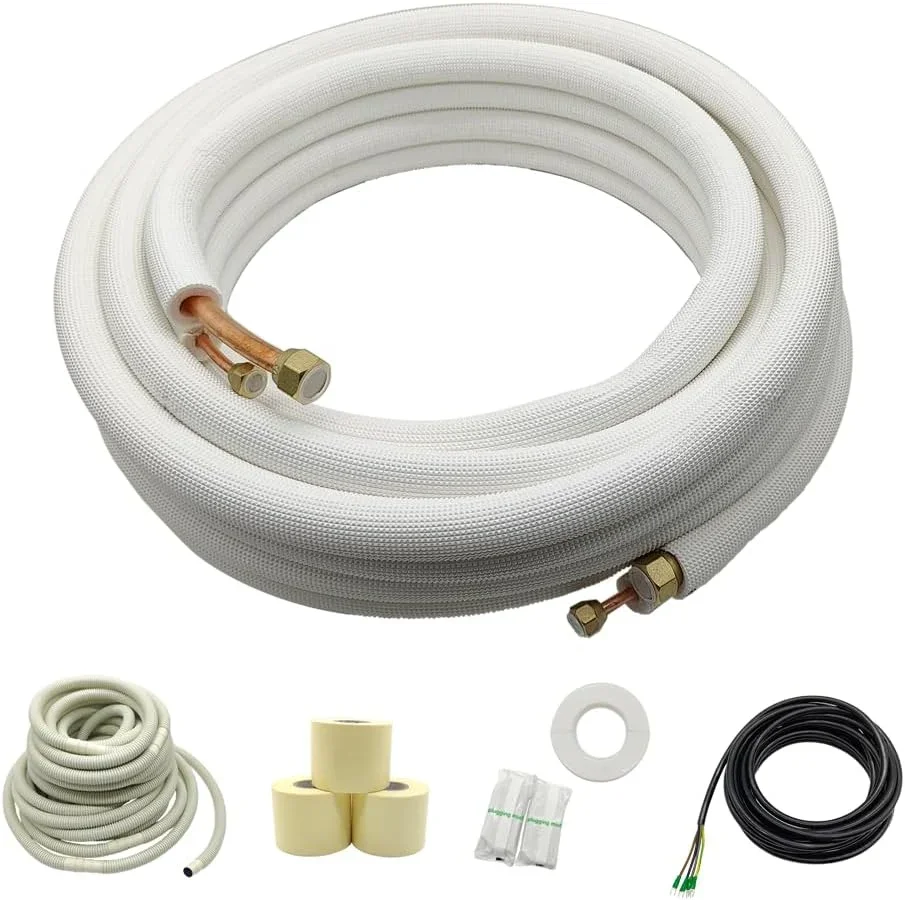 20 Mtr Insulated Pair Coil R410A  Grade with Pure Copper Tube Insulated Copper Tube Single Coil Pair Coil for Air Conditioner