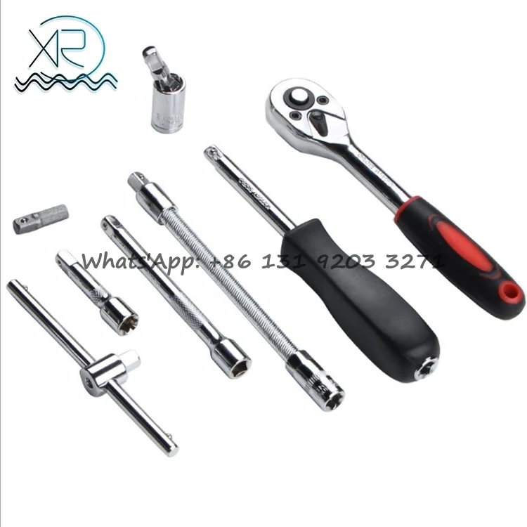 46pcs Machine Auto Repair Tools Combination Hand Movement Impact Socket Wrench Spanner