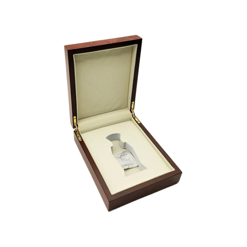 High quality lacquer luxury custom fragrance essential oil perfume bottle wooden gift box flip lid packaging box