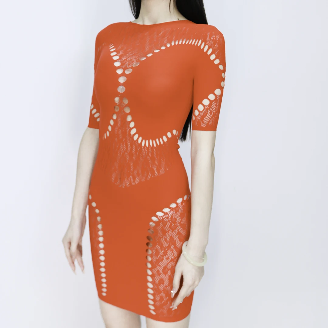 Plus Size Porn Slutty Mature Girls Sheer Body Stocking Dress Rhinestone Lace Cutout Sheer Bodycon dress