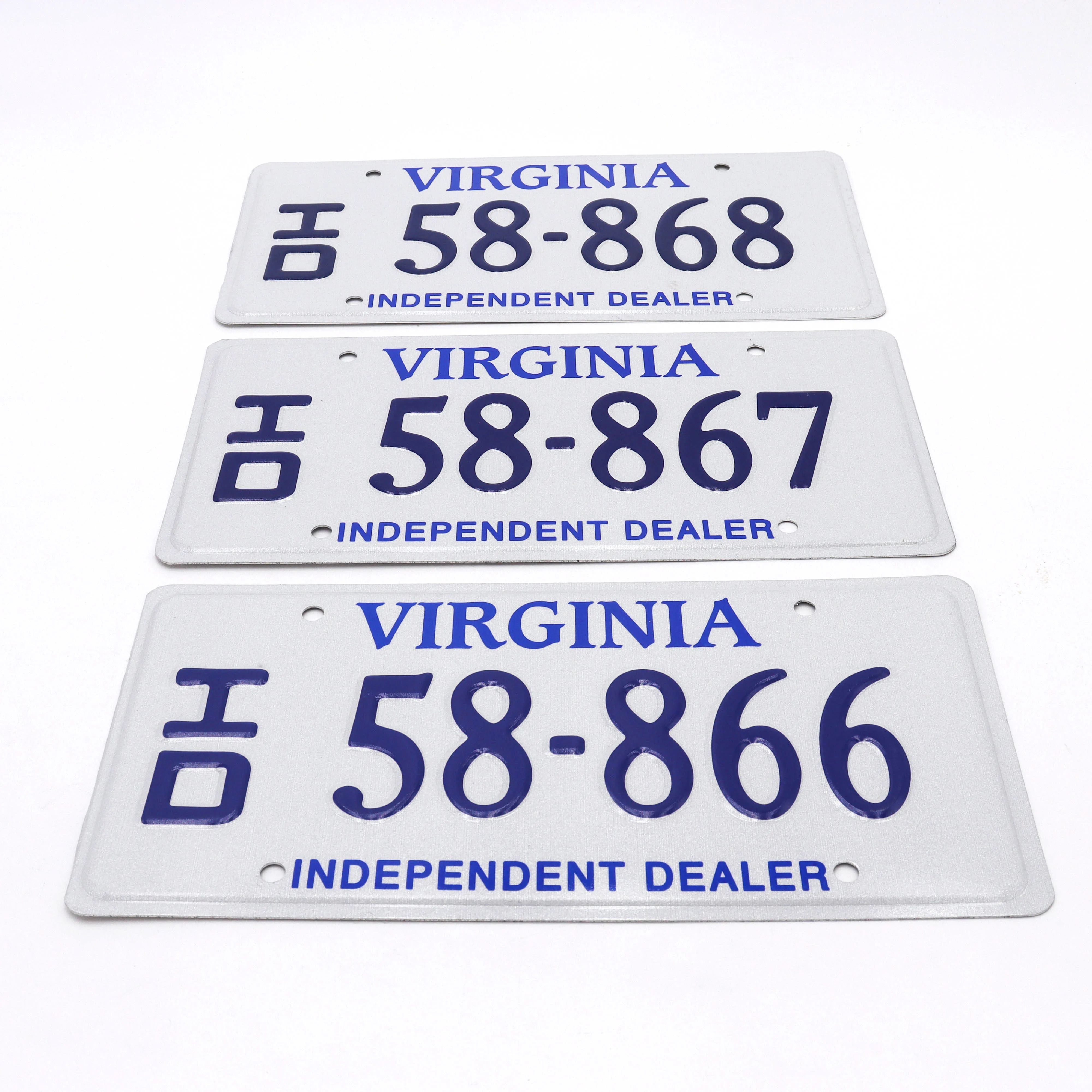 Wholesale Custom Aluminum License Plates with Embossed Logo Digital Printed Car Number Plate