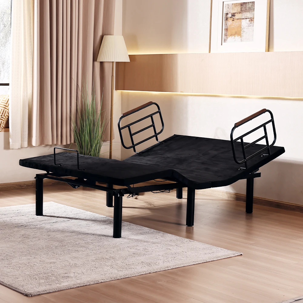 Tecforcare Costume Electric adjustable beds for seniors Home care bed for elderly rail adjustable bed frame with massage
