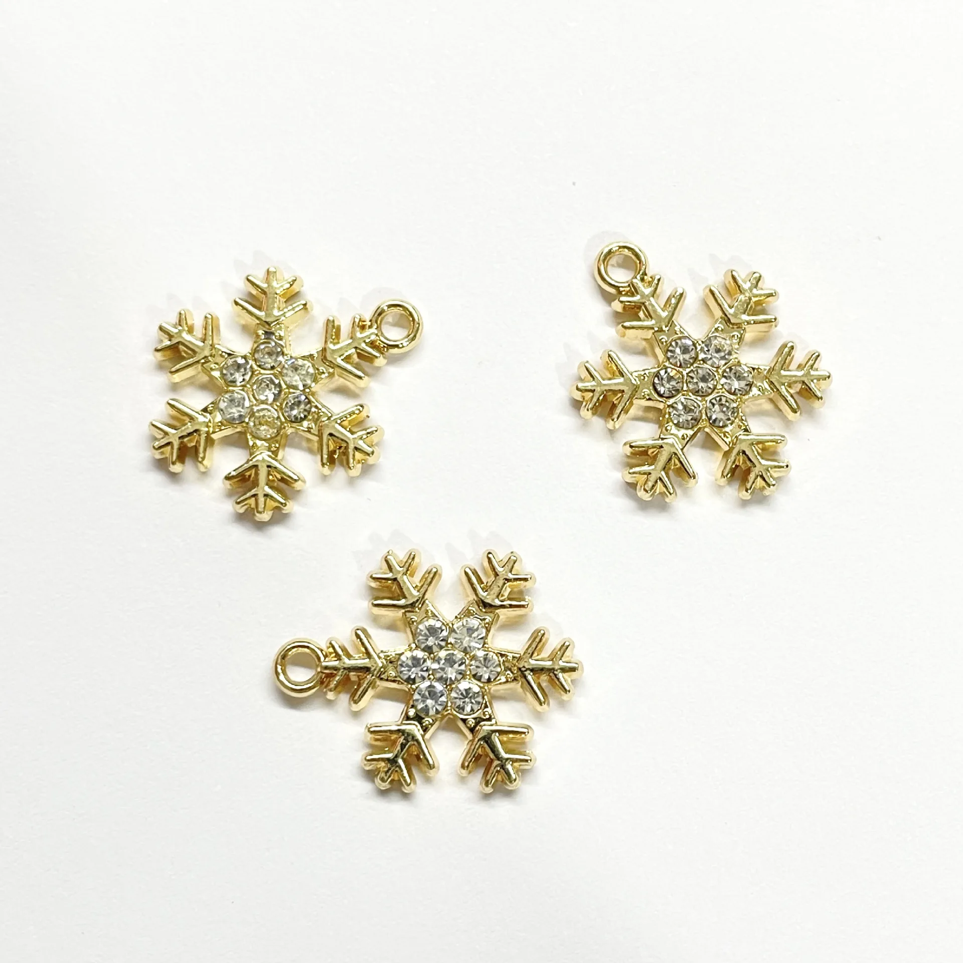 Diamond snowflake diy pendant earrings bracelet female zinc alloy electroplating spot diamond jewelry small matching