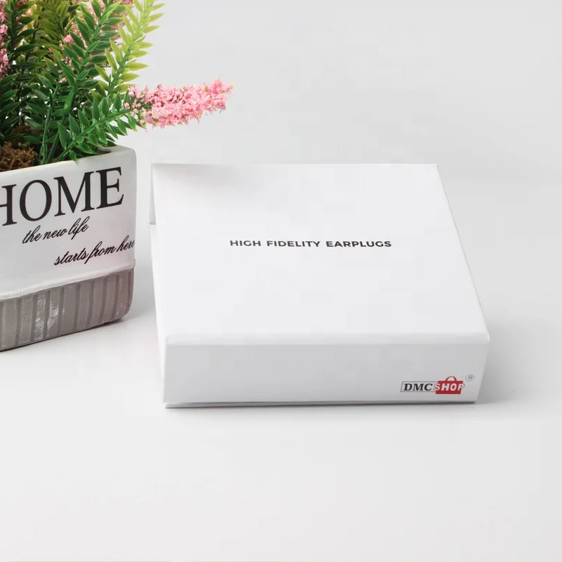 
Top Form Expensive Ready Stock Square White Luxury Custom Earphones Magnetic Box 