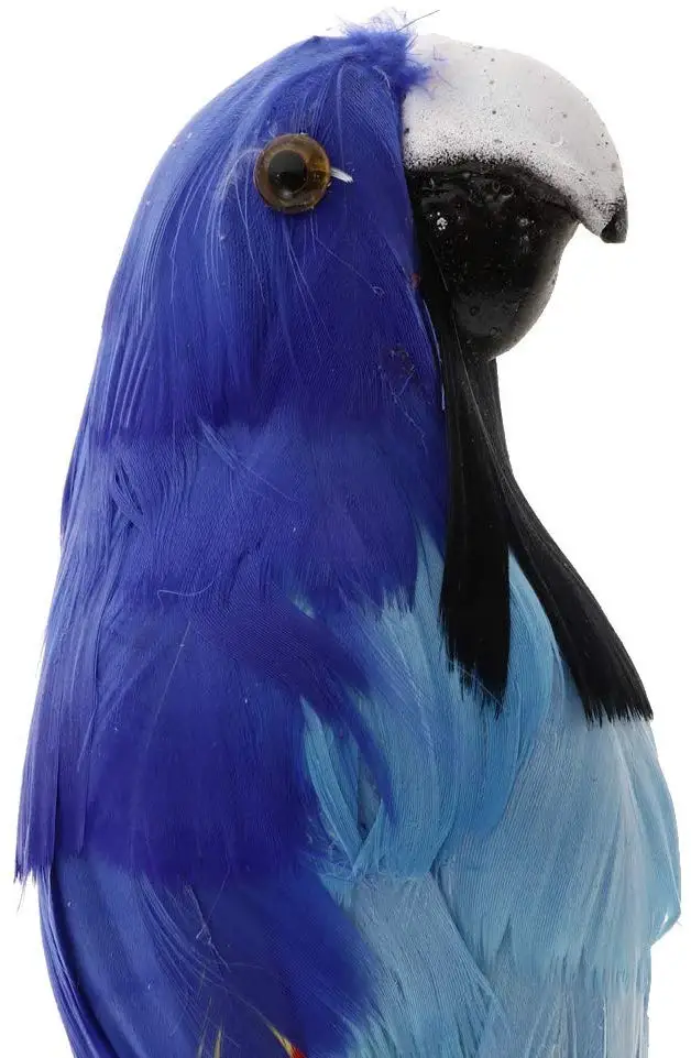 Decorative Feather Parrot Model Artificial Bird Statue Macaw Figurine Fancy Dress Props Home Park Garden Tree Ornament Decor #H