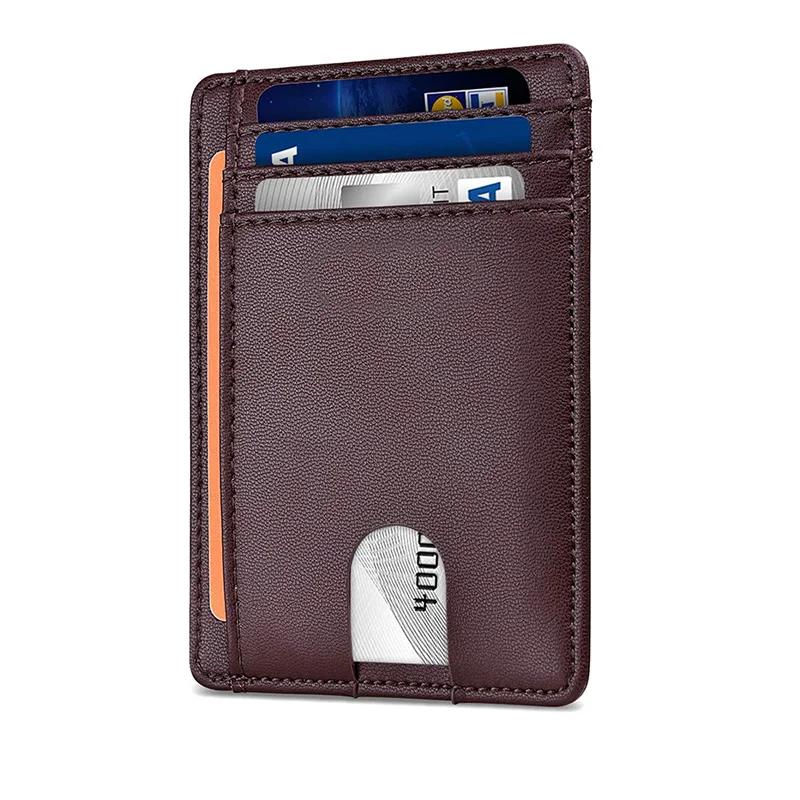 Slim Black RFID Blocking Minimalist Credit Card Holder Holds up to 7 Cards and Bank Notes Ideal for Travel