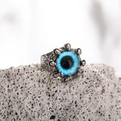 Duoying OEM Anillo Hip Hop Eagle Claw Eye Ring Men Fashion Halloween Open Alloy Retro Ring