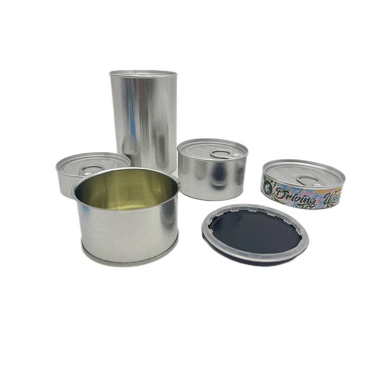 Wholesale price sealed tin with child-proof lid support custom empty caviar, tin can hot style