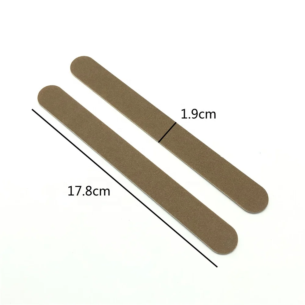 Custom Logo Brown Sandpaper Abrasive Nail File Wooden Board 100/180 Nail File